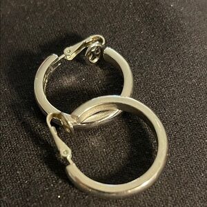 Silvertone Hoop Earrings- Tafari Clip-on